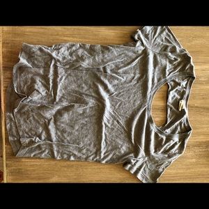 PINK tee with back cutout.